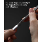 FERYES Professional Cuticle Pushers - Dual-Ended Stainless Steel Manicure and Pedicure Tools, Ergonomic Design Cuticle Stick and Undernail Clean Tool