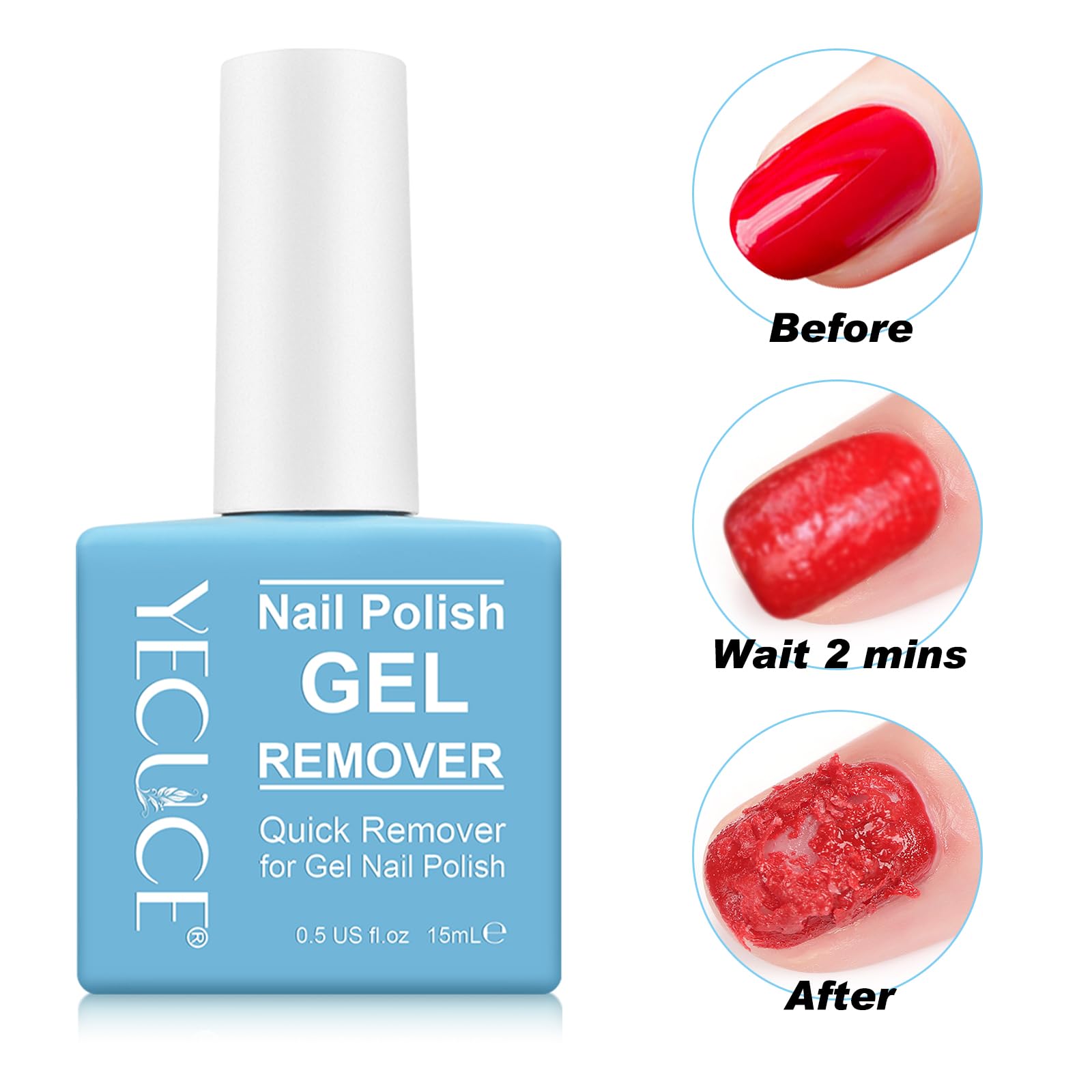 Gel Nail Polish Remover, (2pcs) Gel Polish Remover for Nails, No Need for Foil, Quick & Easy Polish Remover In 2-3 Minutes, No Need Soaking Or Wrapping-15ml