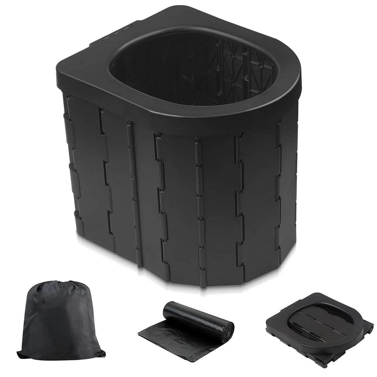 Portable Toilet for Camping, Potty Adults, Porta Travel Commode Bucket Car, Travel, Outdoor, Hiking, Backpack, Trips, Tent, Boat, Beach, Traffic Jam, Home
