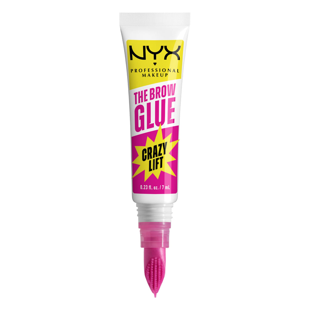 NYX PROFESSIONAL MAKEUP The Brow Glue Crazy Lift, Brow Lamination Gel with 16HR Strong Hold & Built-In Styling Comb - Clear Eyebrow Gel