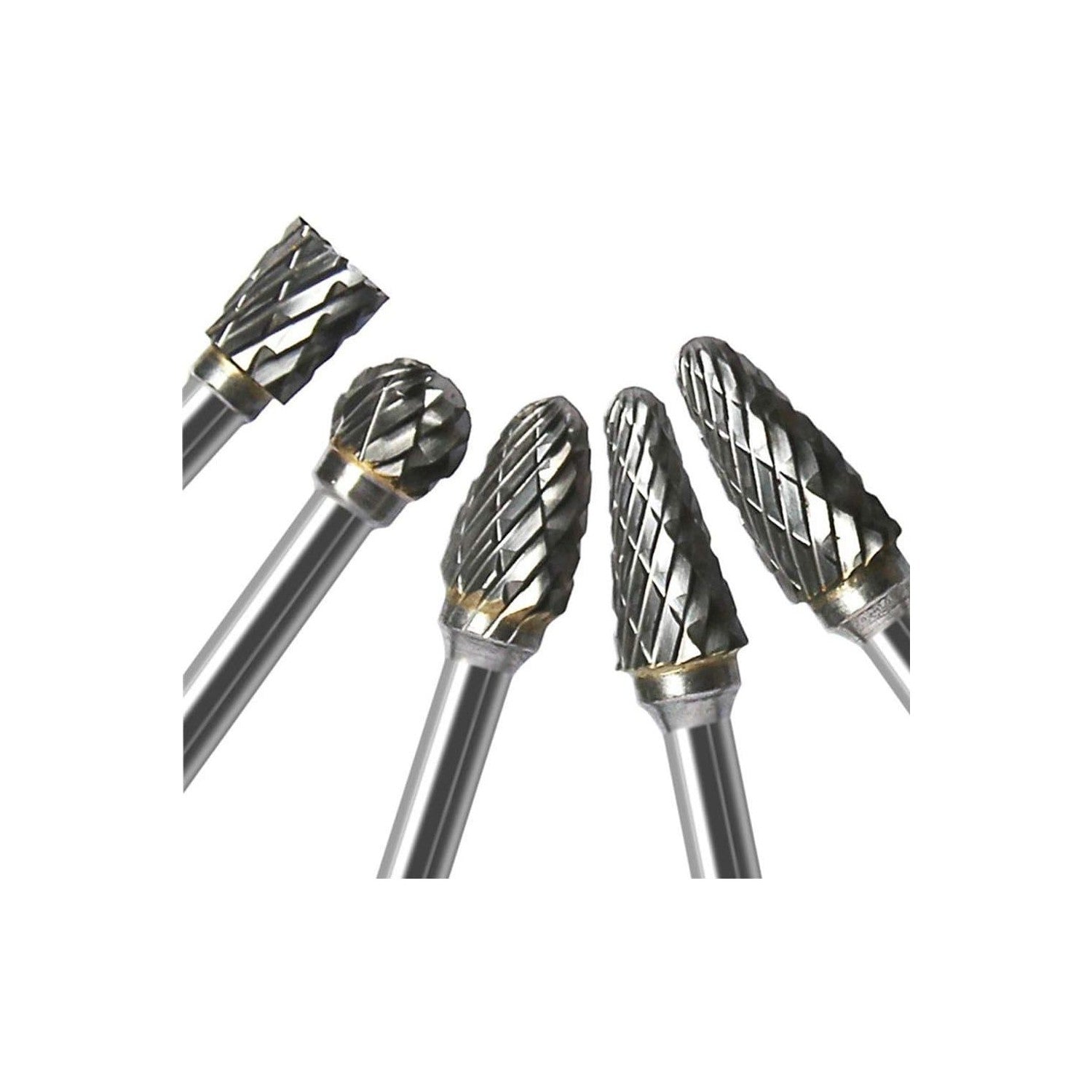 Buy now Double Cut Carbide Rotary Burr Set - 10 Pcs 1/8" Shank, 1/4" Head Length Tungsten Steel for Woodworking,Drilling, Metal Carving, Engraving, Polishing at indiglob india