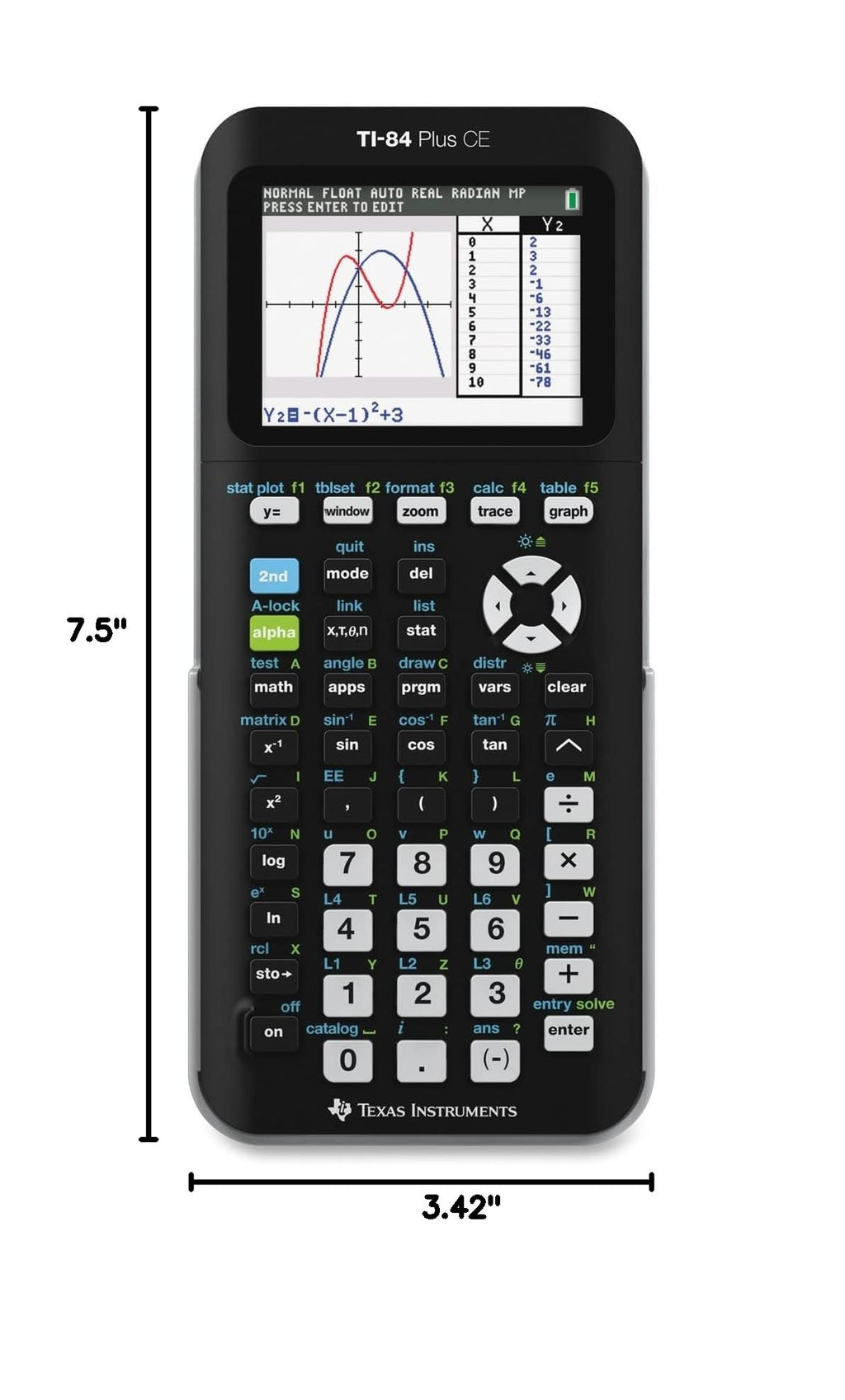Texas Instruments TI-84 Plus CE Color Graphing Calculator, Black