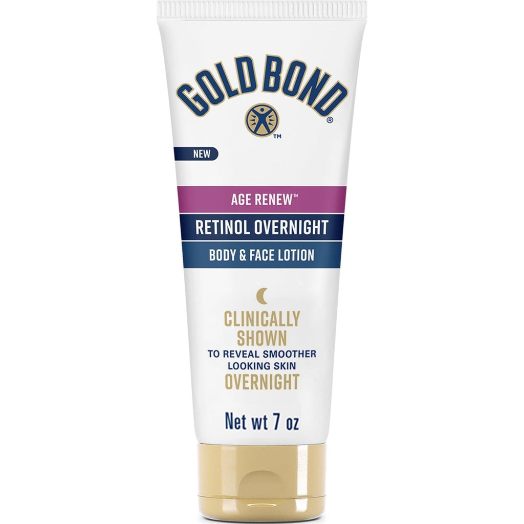 Gold Bond Age Renew Retinol Overnight Body & Face Lotion, 13 Oz | Face and body lotion with Retinol & peptide complex, Non-irritiating, Gentle for Daily use