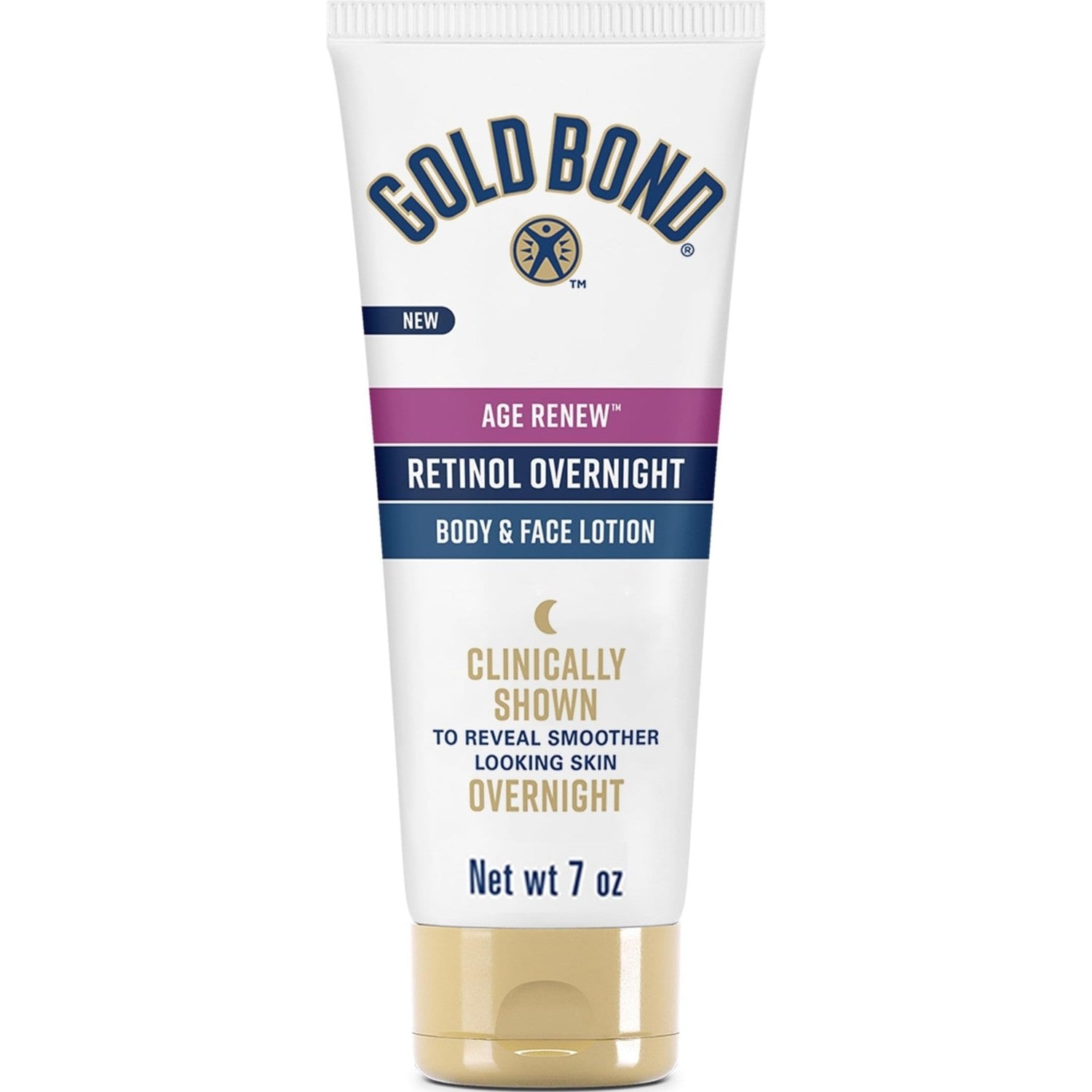 Gold Bond Age Renew Retinol Overnight Body & Face Lotion, 13 Oz | Face and body lotion with Retinol & peptide complex, Non-irritiating, Gentle for Daily use