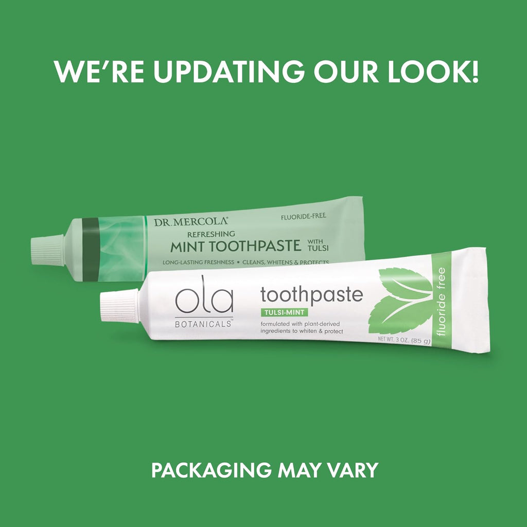 Buy now Dr. Mercola Ola Botanicals Toothpaste - Fluoride-Free Toothpaste - Natural Plant-Based Tooth Cleaner - No SLS or Artificial Additives - Tulsi-Mint Flavor - 3 oz at indiglob india
