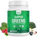 Nested Naturals Super Greens Daily Superfood Powder - Certified USDA Organic Green Powder w/Whole Foods, Spirulina Powder, Wheat & Barley Grass - Probiotics, Fiber & Enzymes - Original, 60 Servings