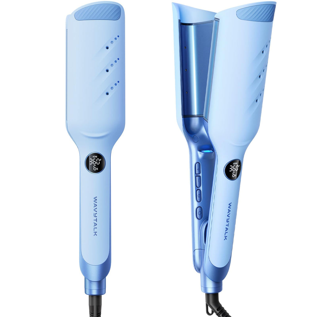Wavytalk Power Wave Hair Crimper, Ionic Hair Waver for Less Heat Damage | Beach Waves Curling Wand, Crimping Iron, Ventilation Design for Less Damage, Ionic Reduces Frizz, Dual Voltage Curling Iron