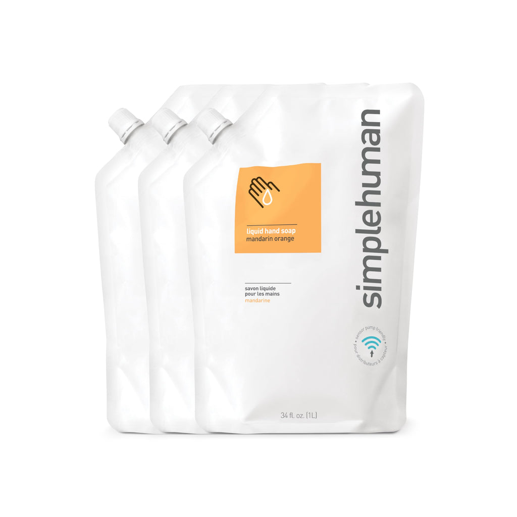 Buy now simplehuman Fragrance Free Moisturizing Liquid Hand Soap Refill Pouch, 34 Fl. Oz, Pack of 6 at indiglob india