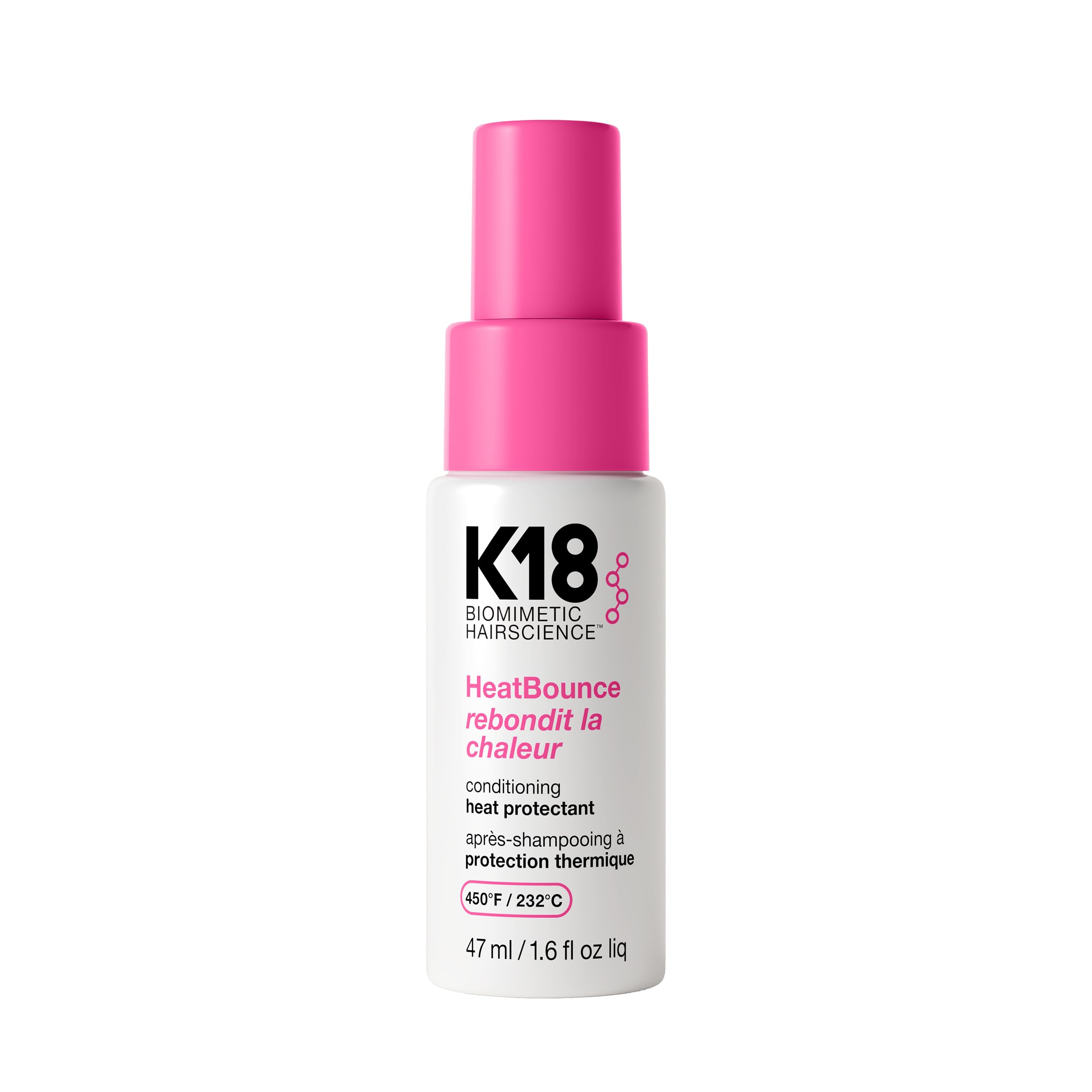 K18 HeatBounce Conditioning Heat Protectant Spray, Lightweight Leave-In Conditioner + 450℉ (232°C) Inside-Out Heat Protection, Soften, Smooth + Detangle All Hair Types