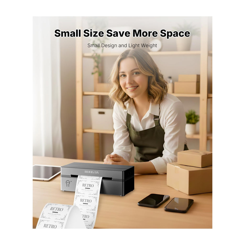 Rongta Bluetooth Thermal Shipping Label Printer, Wireless 4x6 Label Printer for Shipping Packages&Small Business, Compatible Windows/Mac/Android/iOS, RP425