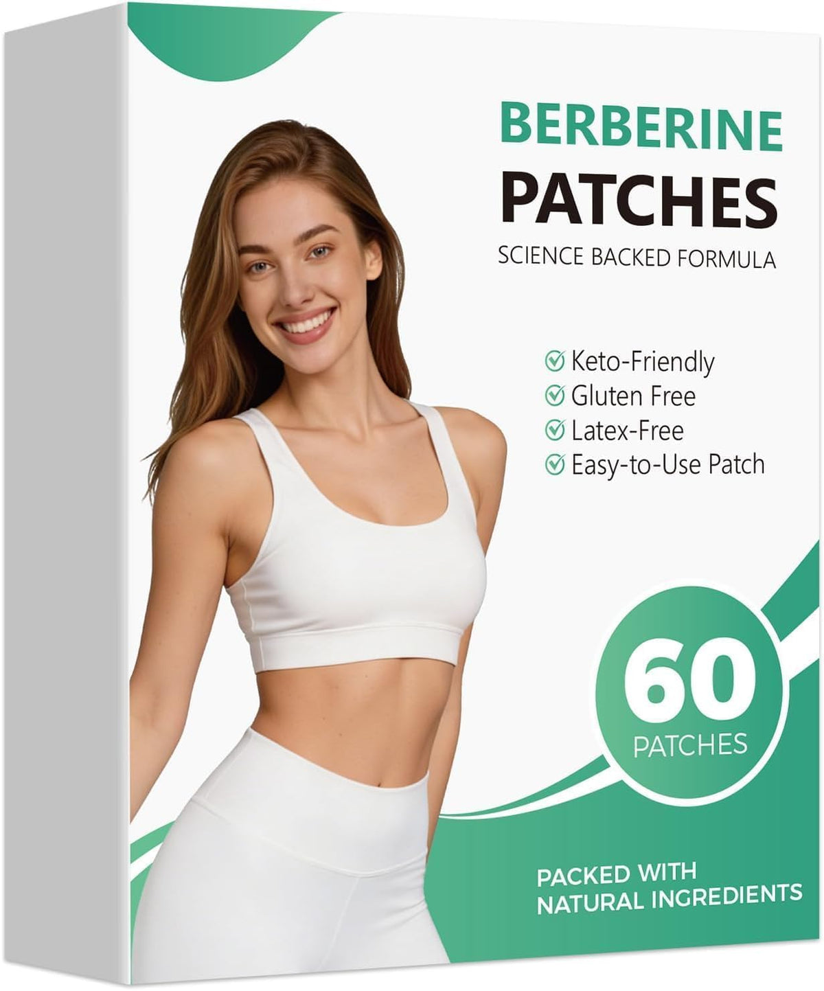 Berberine Patches with L-Glutamine, Cinnamon & Pomegranate, 60 Count