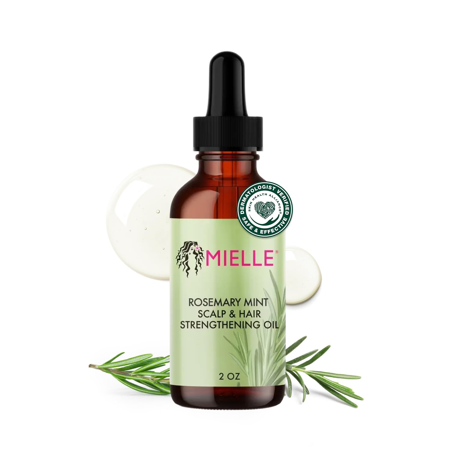 Buy now Mielle Organics Rosemary & Mint Hair Oil - Strengthening Biotin Oil Infused Frizzy & Damaged Hair Care - Split Ends & Dry Scalp Treatment to Support Longer, Healthier Strands, 2oz at indiglob india
