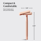 Buy now Kitsch Double Edge Safety Razors for Women and Men, Long Metal Handle and Stainless Steel Single Blade Razor with 5 Double Edge Refills, for Shaving and Travel Essentials - Terracotta at indiglob india