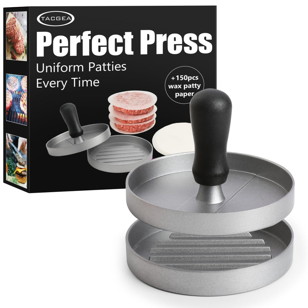 TACGEA Burger Press 150 Patty Papers, Non-Stick Hamburger Press Patty Maker