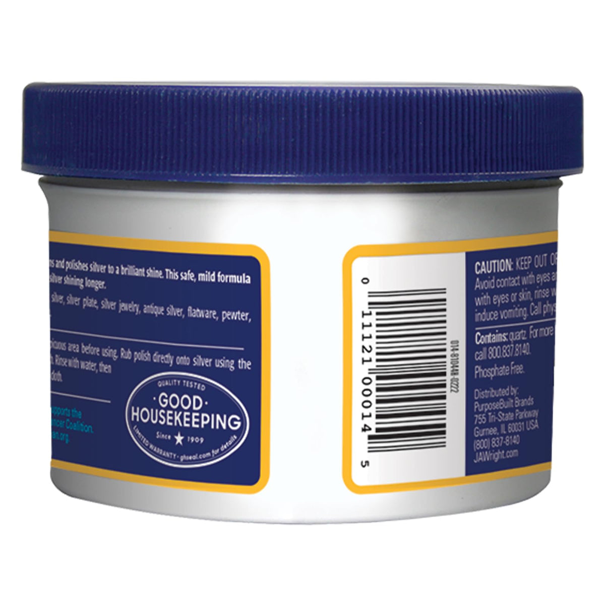 Wright's Silver Cleaner and Polish Cream, 8 Ounce, Gently Clean and Remove Tarnish for Jewelry, Pewter, and Sliver Without Scratching, Ammonia Free