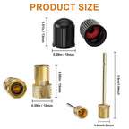 6 Pack Presta-Schrader Valve Adapter Set w/Valve Caps & Ball Pump Needles