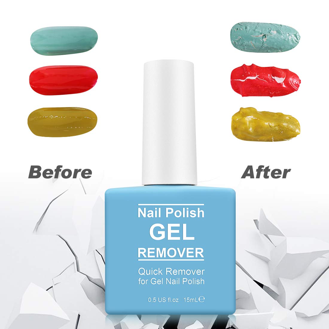 2 Pack Gel Nail Polish Remover, Gel Polish Remover for Nails, Easily Magic Soak-Off Gel Polish in 2-5 Minutes - Safe, No Need For Foil, Soaking Or Wrapping ( with 1 Cuticle Pusher and Nail Scraper)