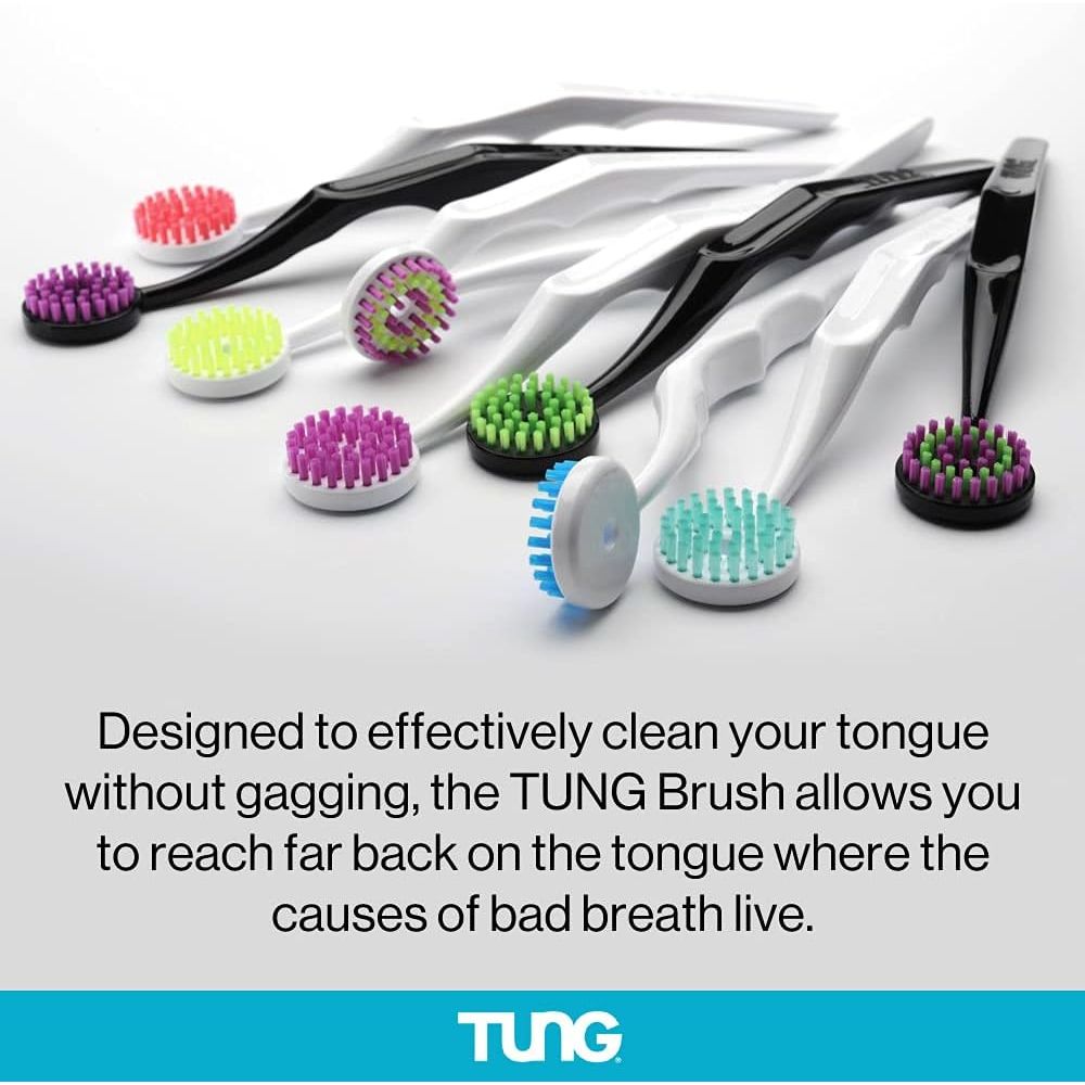 Buy now TUNG Brush Tongue Cleaner, Plastic TUNG Scraper, Tongue Cleaning to Fight Bad Breath, Halitosis Defense, USA Made, 2-Pack at indiglob india