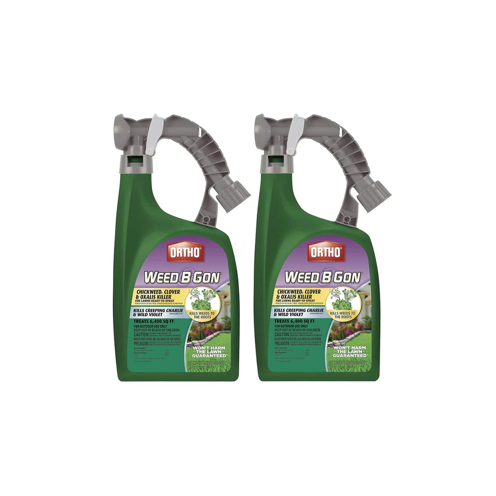 Ortho Weed B Gon Chickweed, Clover & Oxalis Killer for Lawns, 32 Oz. (Pack of 2)