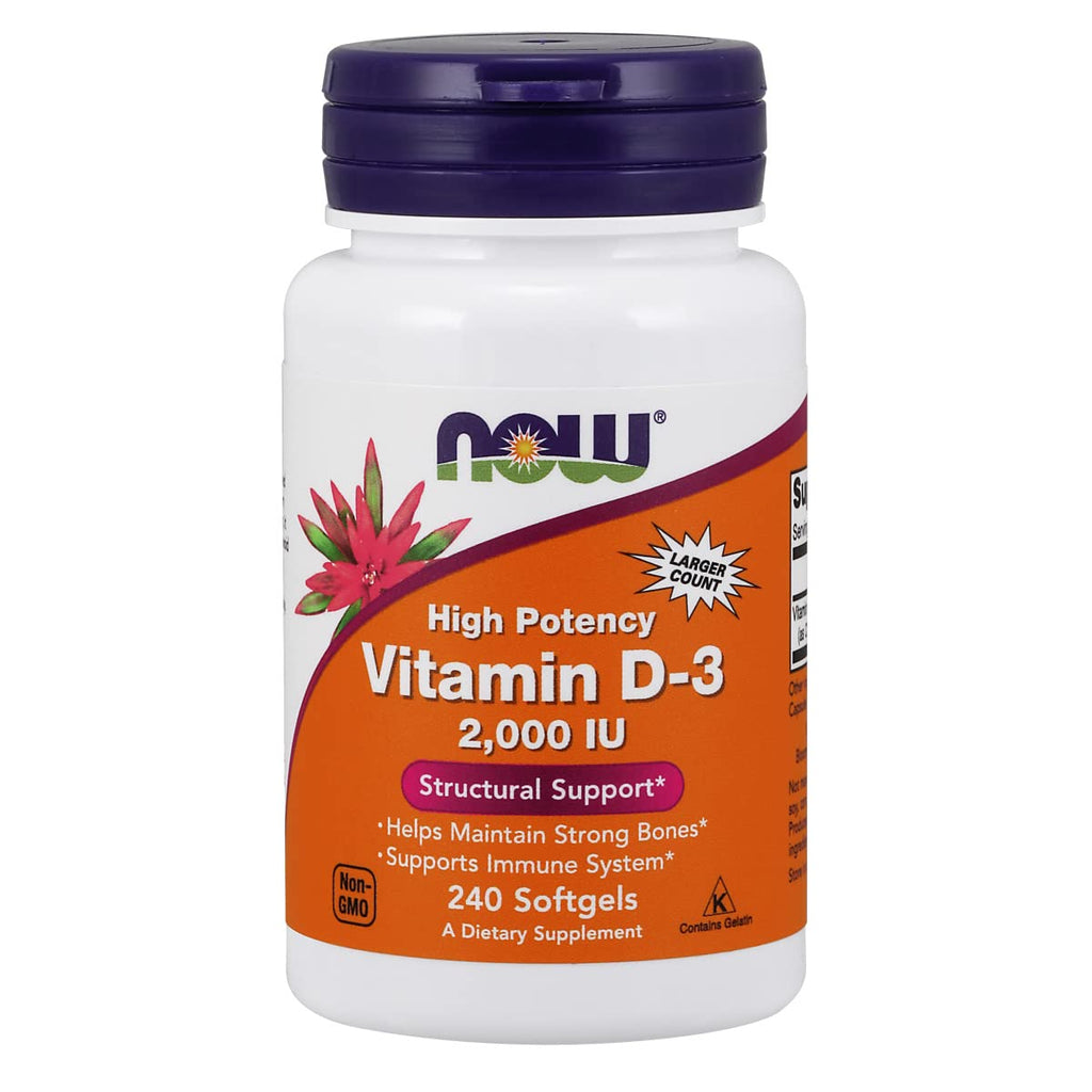 Buy now NOW Foods Vitamin D-3, Structural Support 2000 I.U, 480 Softgels at indiglob india