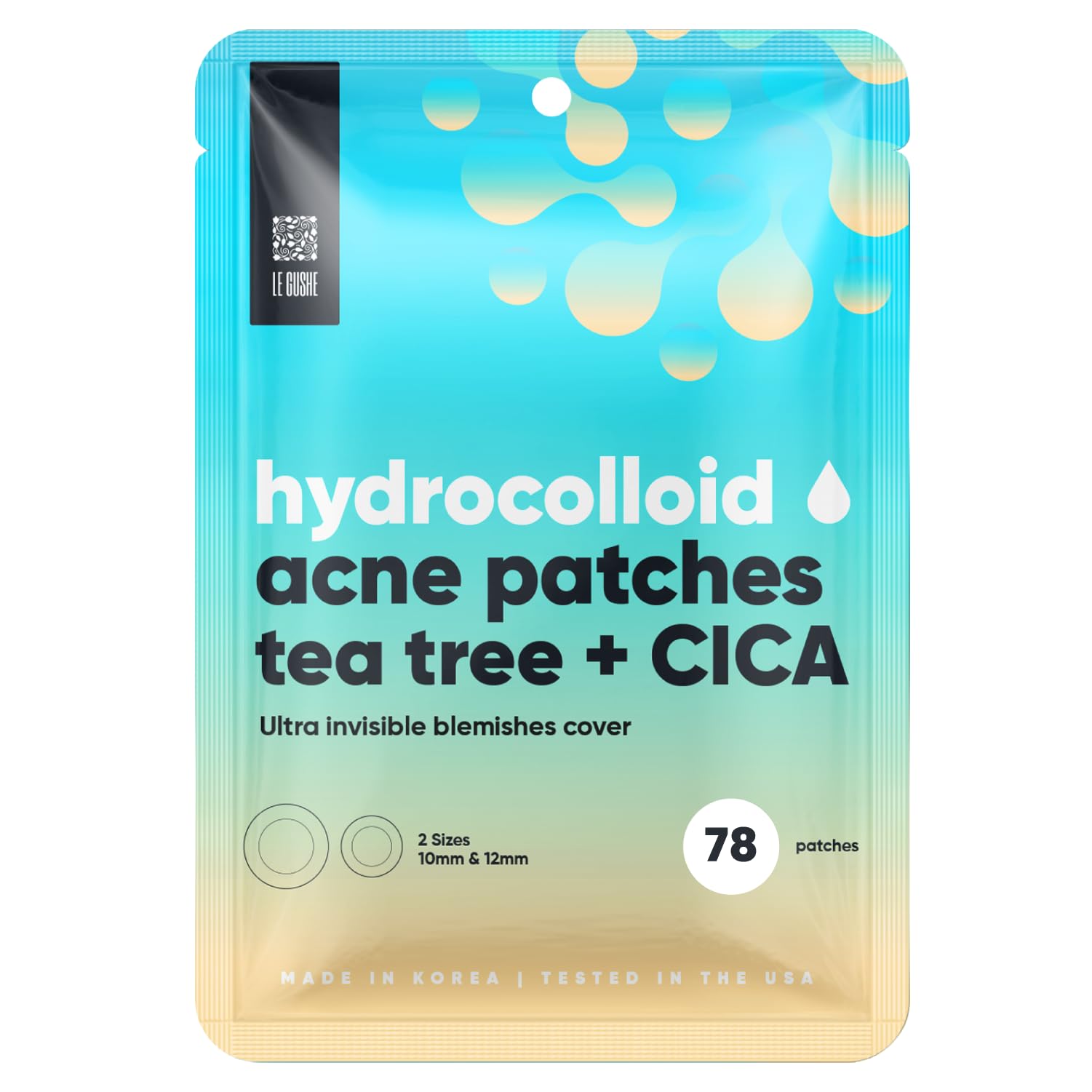 Korean Pimple Patches for Face (132 Dots) - Hydrocolloid Acne Patches & Zit Patches with Tea Tree Oil - Invisible Blemish Patches - Dermatologist Tested Korean Skin Care