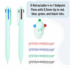 Mr. Pen- Multicolor Ballpoint Pen, 4-in-1, 6 Pack, Colorful Ink, 0.5mm