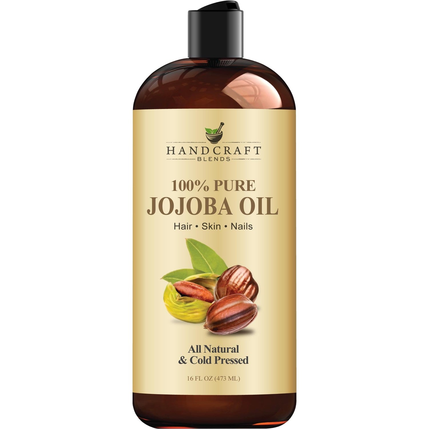 Buy now Handcraft Blends Jojoba Oil | 100% Pure and Natural | Ayurvedic Skin Care | Premium Grade Carrier Oil | Face | Skin | Hair | Massage | Cold-Pressed | Hexane-Free | 16 Fl Oz at indiglob india