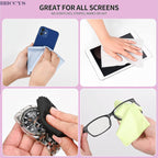 Glasses Cleaning Cloths(12 pcs),Microfiber Eyeglass Cleaner Cloth, Lens Wipes Cloth for Cleaning Eyeglasses, Cell Phones, Screens, Lenses, Electronics and All Delicate Surface