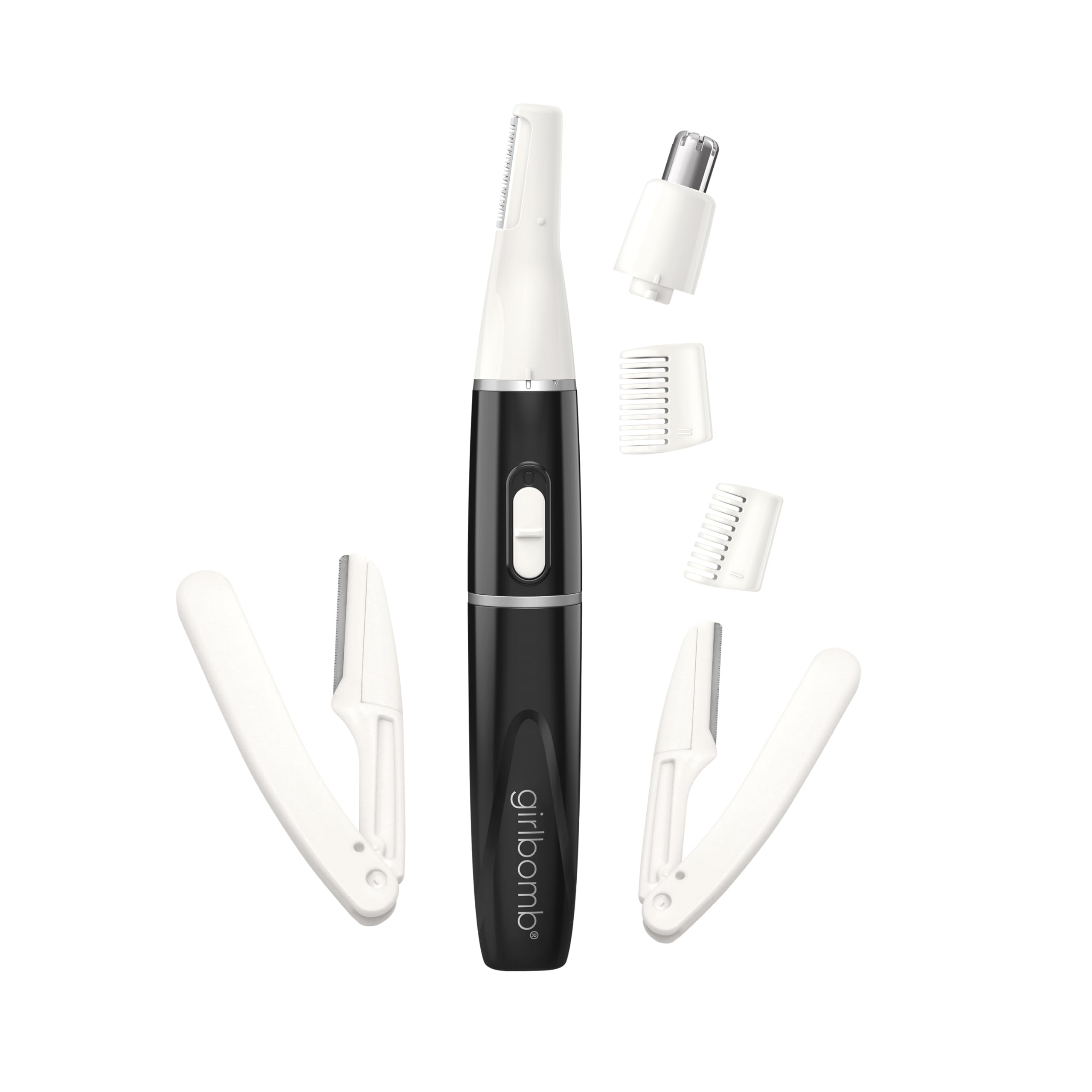 Conair Facial Trimmer for Women, Pinch-Free Precision, 2 Brow Combs | Battery-operated design with a precision trimmer and a nose and ear trimmer offers pain-free facial hair removal for women