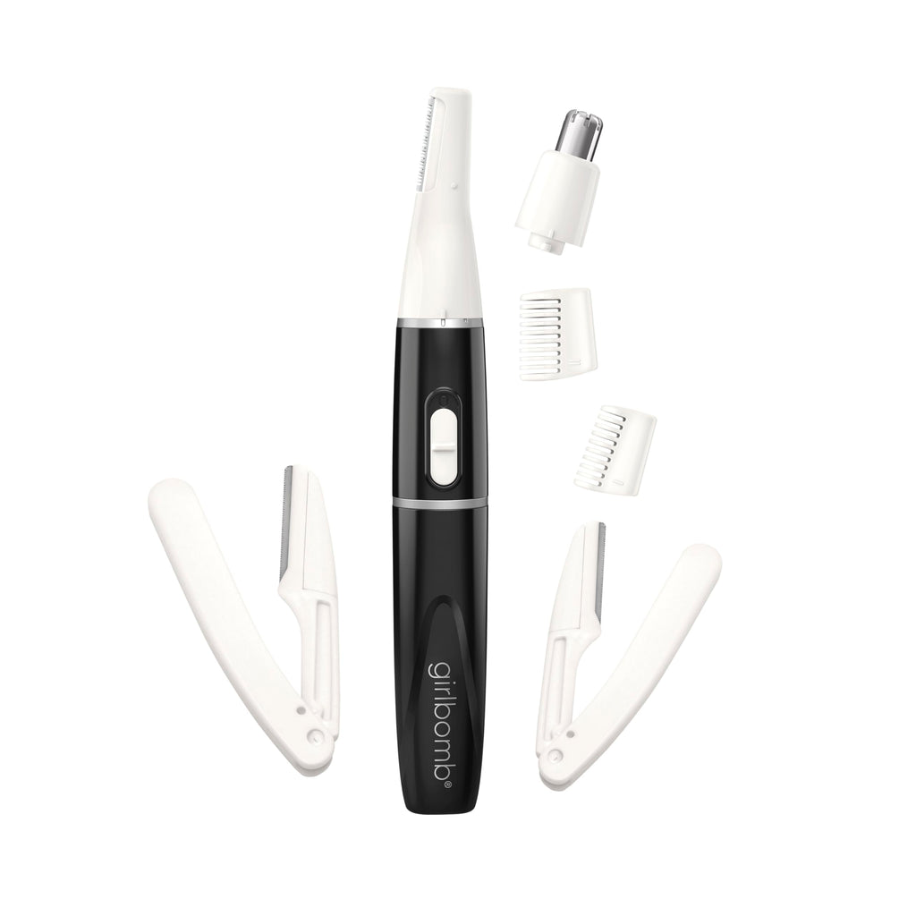 Conair Facial Trimmer for Women, Pinch-Free Precision, 2 Brow Combs | Battery-operated design with a precision trimmer and a nose and ear trimmer offers pain-free facial hair removal for women