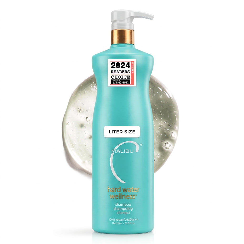 Malibu C Hard Water Wellness Shampoo - Hydrating, Sulfate-Free Hair Care for Hard Water - Removes Minerals and Buildup (9 oz) | Hydrating, Sulfate-Free Detox Shampoo for Hard Water, Gently Removes Minerals & Buildup, Vegan & Cruelty-Free Hair Care