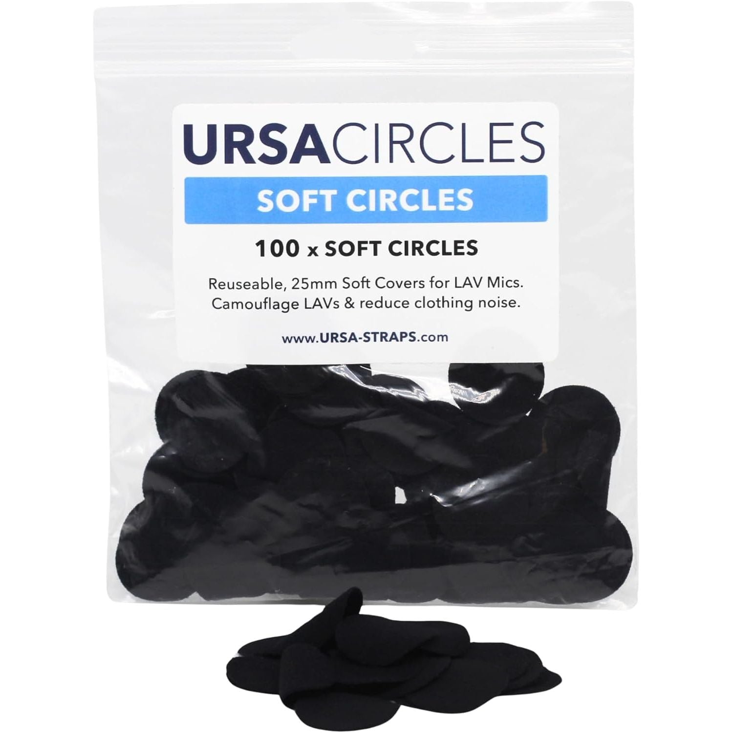Buy now URSA Soft Circles: Reusable Soft Covers That Provide a Shield Against the Wind and Camouflage for Lavalier Mics. (15x Soft Circles + 30x Stickies, MultiPack) Single Colour Pack of 100 Black at indiglob india