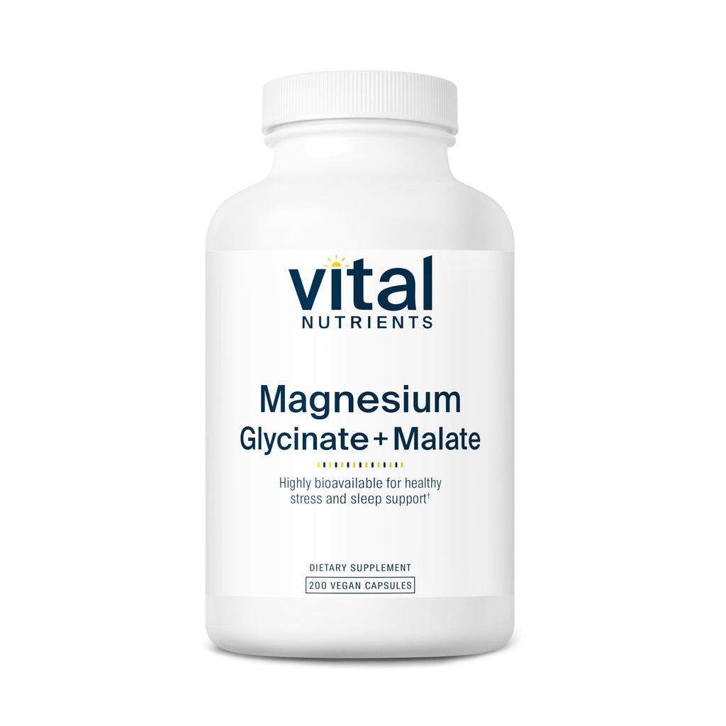 Vital Nutrients Magnesium Glycinate + Malate - 120mg Vegan Magnesium Supplement for Women and Men - Muscle, Heart, Bone Support* - Promotes Relaxation - Gluten, Dairy and Soy Free - 100 Capsules