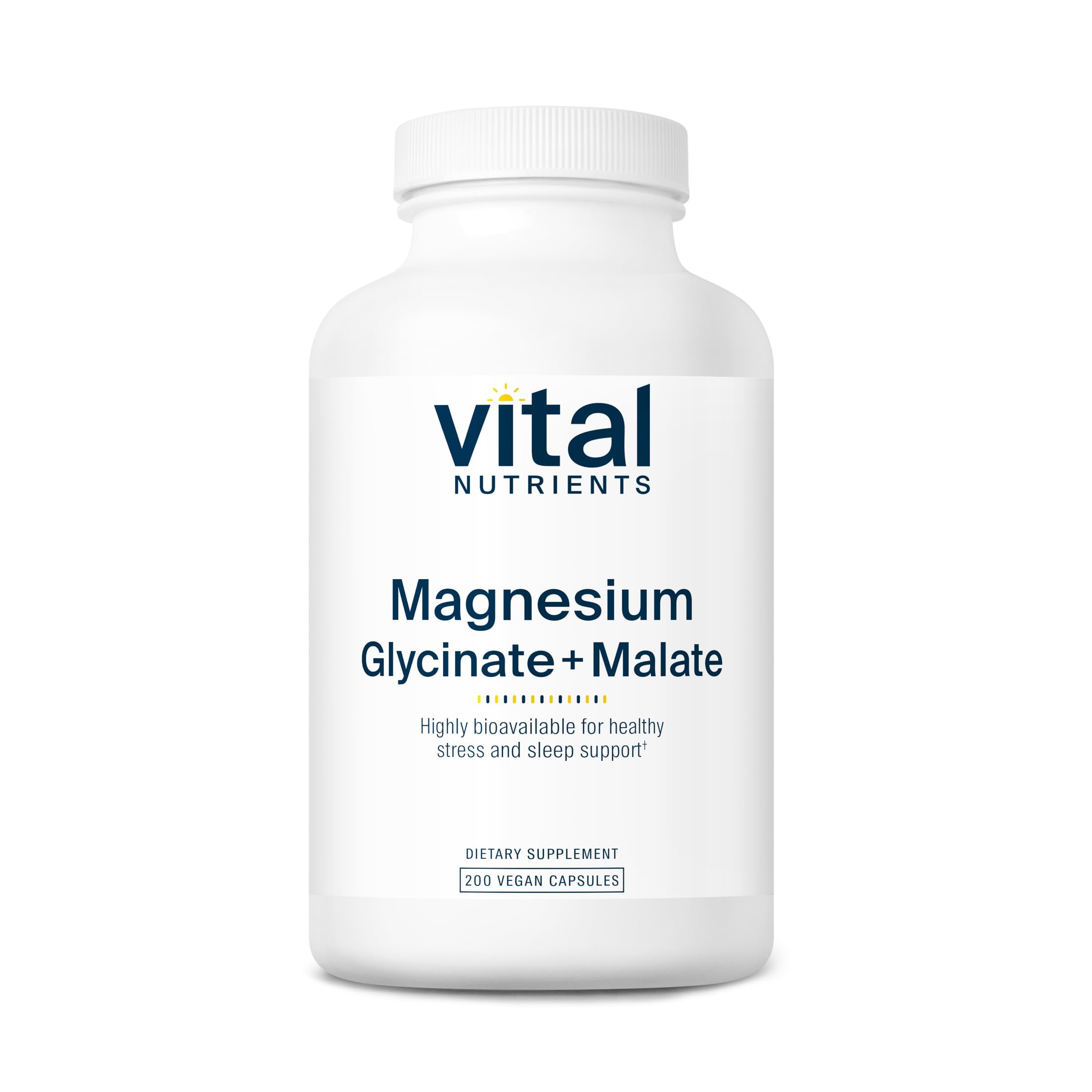 Vital Nutrients Magnesium Glycinate + Malate - 120mg Vegan Magnesium Supplement for Women and Men - Muscle, Heart, Bone Support* - Promotes Relaxation - Gluten, Dairy and Soy Free - 100 Capsules