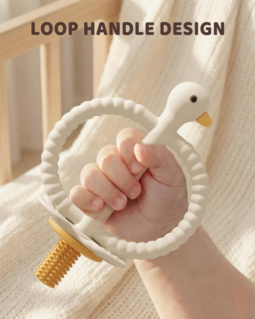 ChooKaChoo 2-in-1 Baby Teething Toys & Training Toothbrush, Silicone Teether for Babies 3-12 Months, Double Ring Easy-Grip Design, Multi-Texture Gum Massage, BPA Free Food-Grade Silicone