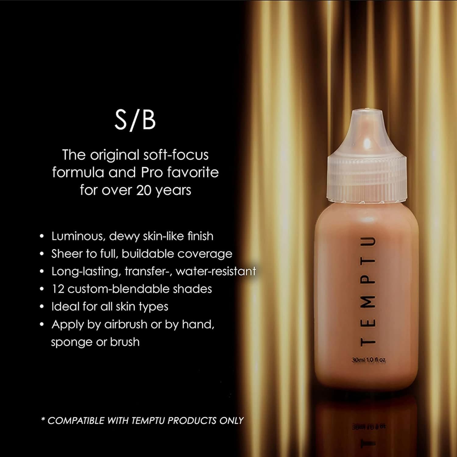 Buy now TEMPTU S/B Silicone-Based Airbrush Foundation at indiglob india