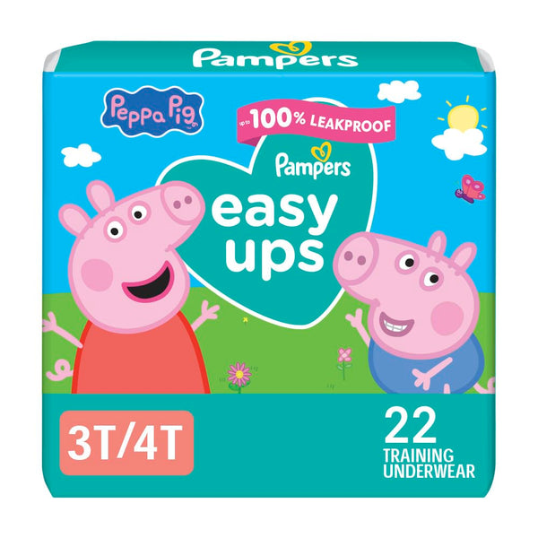 Pampers Training Pants - Easy Ups Girls & Boys - Size 3T-4T, 22 Count, Peppa Pig Underwear (Packaging May Vary)