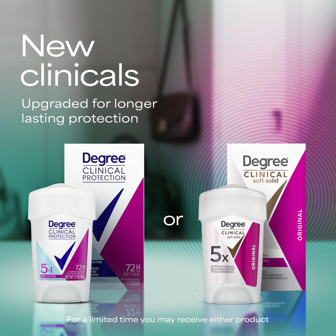 Degree Clinical Antiperspirant Deodorant Soft Solid, Original, 1.6 oz | For stress sweat, Helps keep you dry & confident, With 96H protection, soft solid