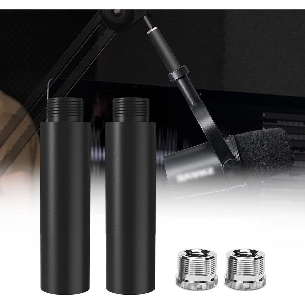 Buy now Mic Stand Extension Tube, 5/8" Female to 5/8" Male Microphone Extension Pipe Microphone Stand Extender with 2 Screw Aadpters for Desk Boom Arm Stands, 2Pcs at indiglob india