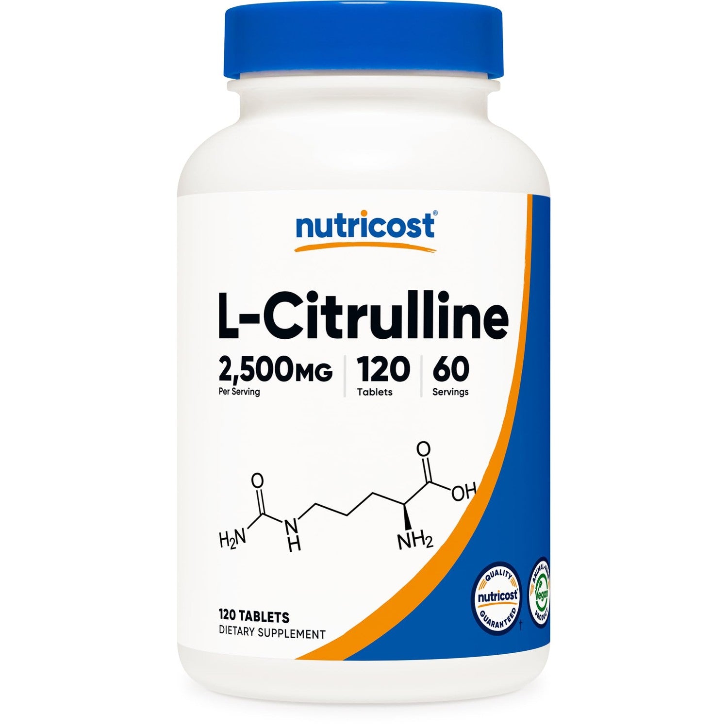 Nutricost L-Citrulline (2500mg) 60 Servings, 120 Tablets | 1250mg Per Tablet, GMO-Free and Gluten Free
