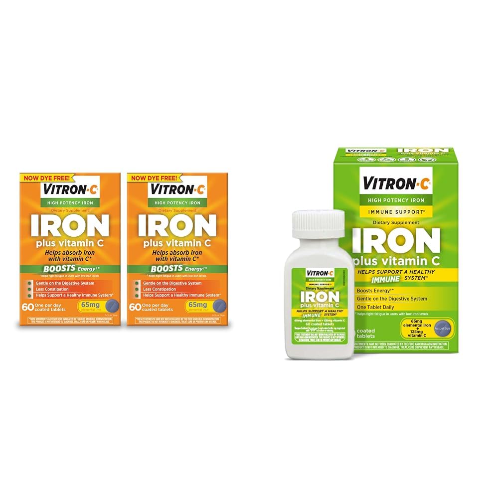 Vitron-C High Potency Iron Supplement, 60ct and Mag-Ox 400 Magnesium Mineral Supplement 60ct