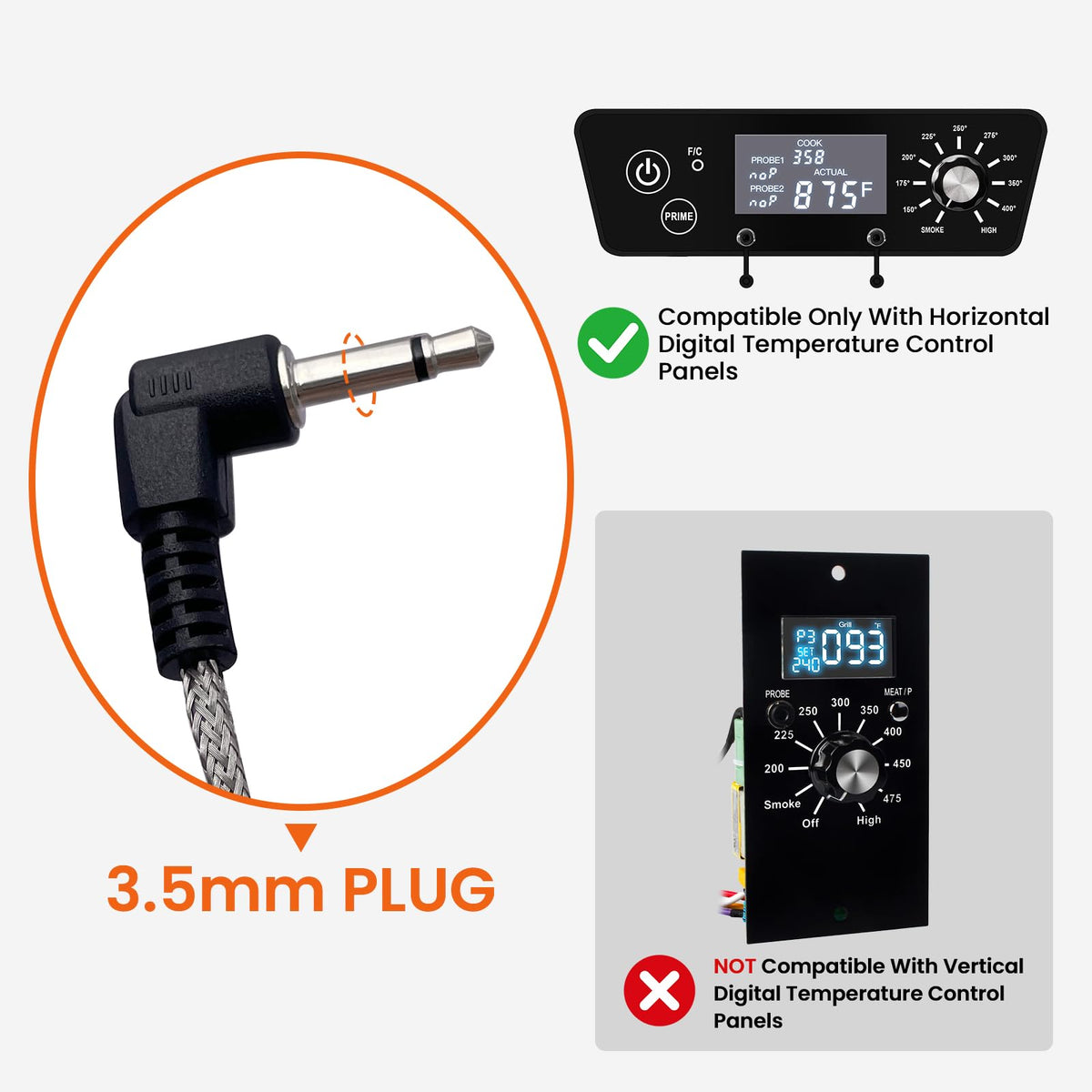 2-Pack Meat Thermometer Replacement for Pit Boss Pellet Grills and Smokers