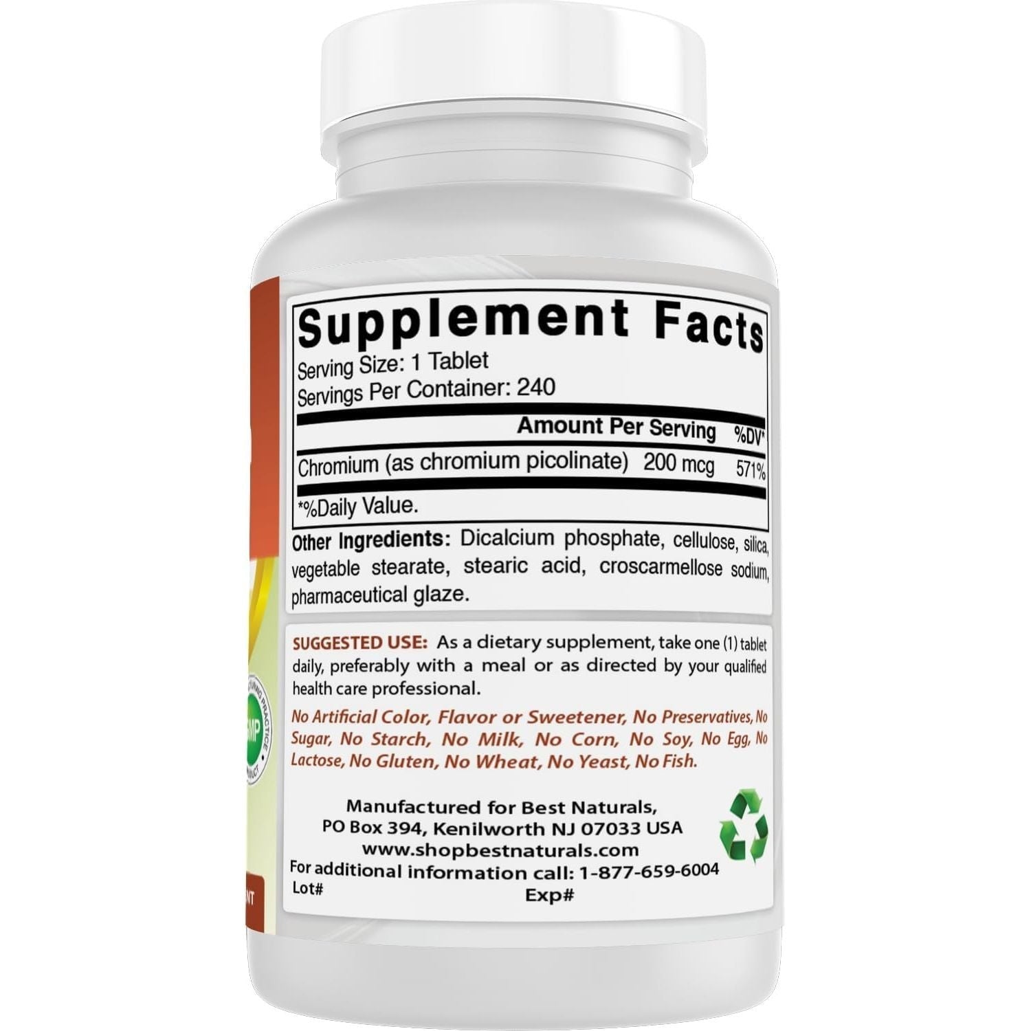 Buy now Best Naturals Chromium Picolinate Tablet, 200 mcg, 240 Count at indiglob india