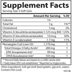 Buy now Carlson - Cod Liver Oil Minis, 280 mg Omega-3s + Vitamins A & D3, Heart Support & Cognitive Function, Vision Health, 100 Mini Softgels at indiglob india
