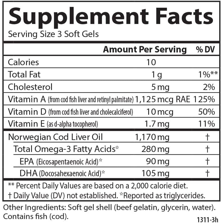 Buy now Carlson - Cod Liver Oil Minis, 280 mg Omega-3s + Vitamins A & D3, Heart Support & Cognitive Function, Vision Health, 100 Mini Softgels at indiglob india