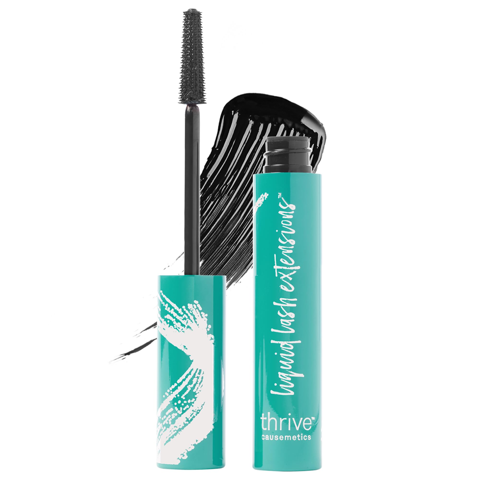Thrive Causemetics Liquid Lash Extensions Mascara, Brown Black Shade | Tubing Formula Lengthens, Volumizes & Curls, Smudge Proof, Washable, No Clumping or Flaking, Cruelty Free, Crystal Shade