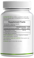 Ceylon Cinnamon with Chromium 1000mcg, 240 Capsules | Active Inner Bark Extract, True Sri Lanka Source | Natural Cinnamon Supplements