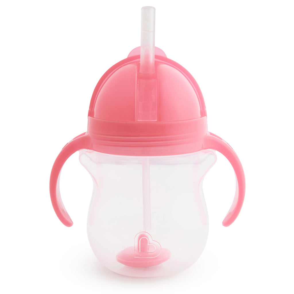 Buy now Munchkin Any Angle Sippy Cup for Toddlers, Spill Proof Weighted Straw Cup with Transition Handles for Babies 6 Months and Up, 7 Ounce, Blue at indiglob india