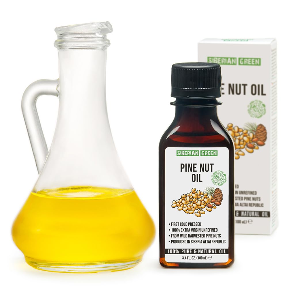 Buy now Siberian Pine Nut Oil | 100% Natural Extra Virgin Cold Pressed 100 ml / 3.4 fl oz | Unrefined Raw No-GMO Vegan | Exclusive Healthy Diet Food Grade Default at indiglob india