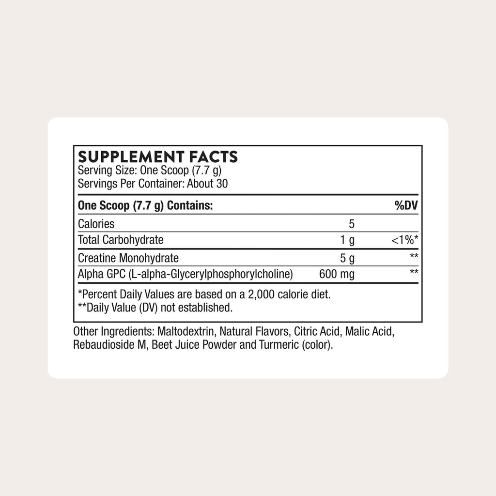 THORNE Creatine + Alpha GPC, Micronized Creatine Monohydrate, 30 Servings | Supports Muscle Performance, Energy Output, Focus & Cognitive Function*, Watermelon Lemonade, NSF Certified for Sport